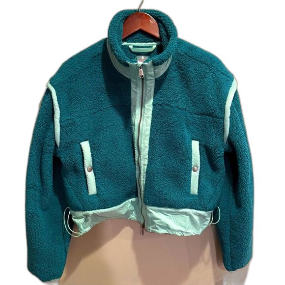 Free People Movement Courtside Fleece Jacket XS Botanical Athleisure Teddybear